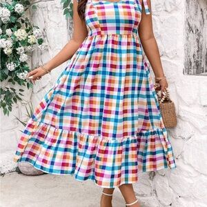 SHEIN bright plaid dress size 16/2XL